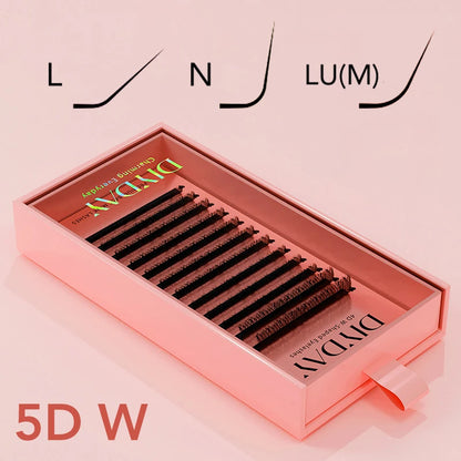 DIYDAY L / LU(M) / N 3D 4D 5D W Shape Eyelash Extension W Style Faux Mink Eyelashes Premade Volume Fan Lashes Supplies