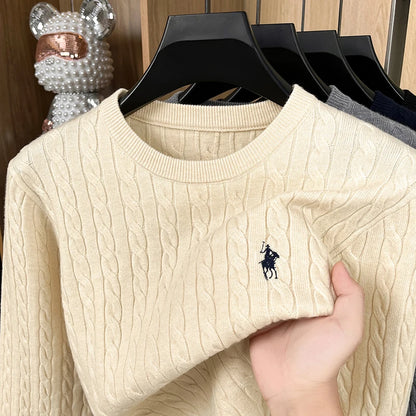 Hot High-End Luxury Man Long-Sleeved Knitwear Round Neck No Pilling No Fading Embroidery Spring New Sweater Leisure MensClothing