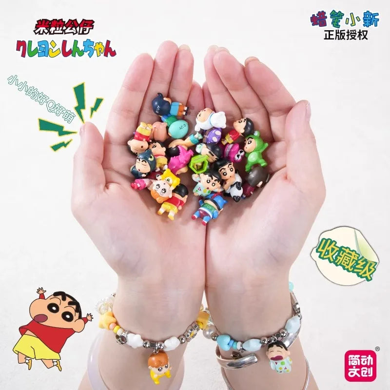 Original JANDOOM Crayon Shin-chan Blind box Shin chan Anime Figure Rice grain Doll Mini Figure Cute Cartoon Model Kids Toys Gift