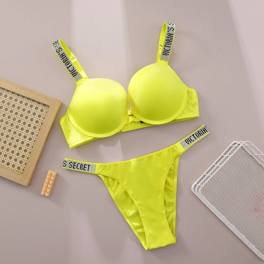 Women's Push-Up Bra & Thong Set