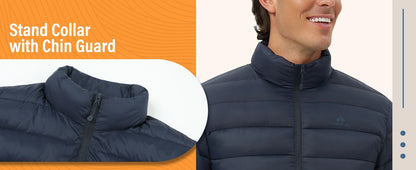 Pioneer Camp Mens Lightweight Packable Puffer Jacket Winter Insulated Puffy Coat Water Repellent Warm Quilted Jackets Travel