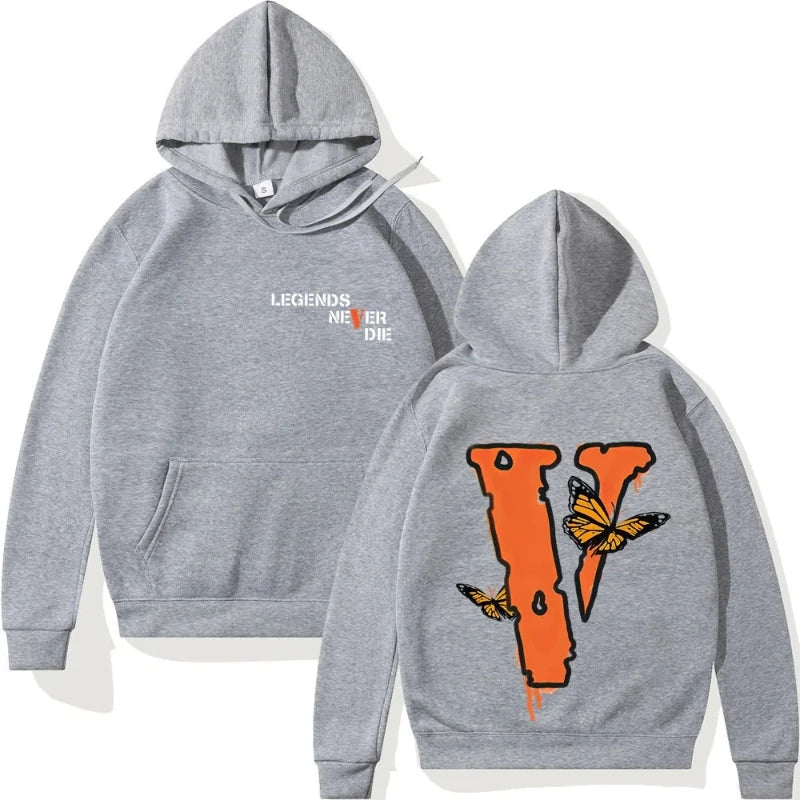 Men's V-Print Casual Hoodie