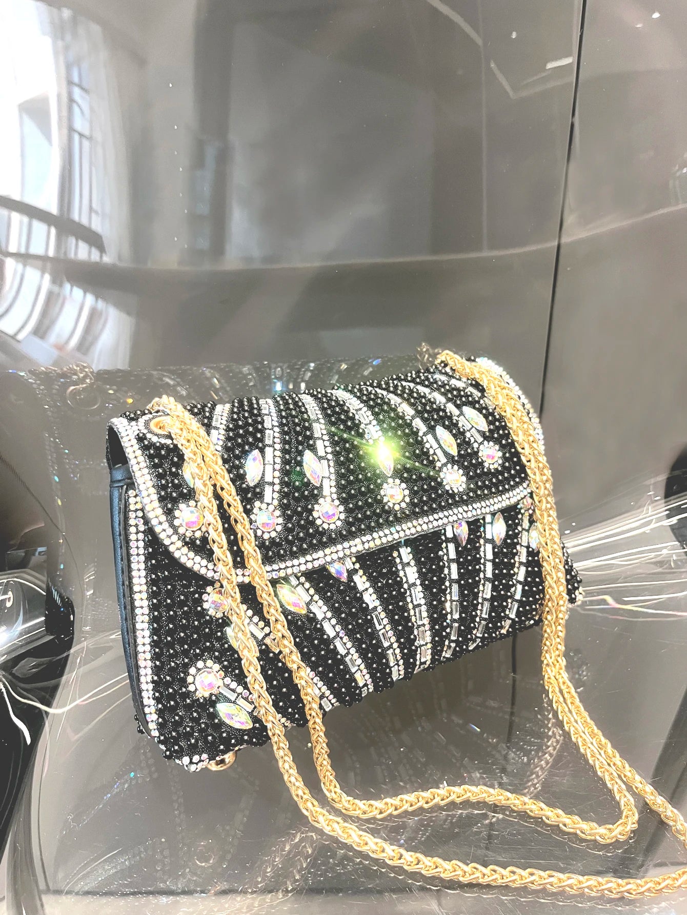 Women's Crystal Rhinestone Metallic Clutch Bag – Evening & Party, 3 Colors - TRYSHOPPY