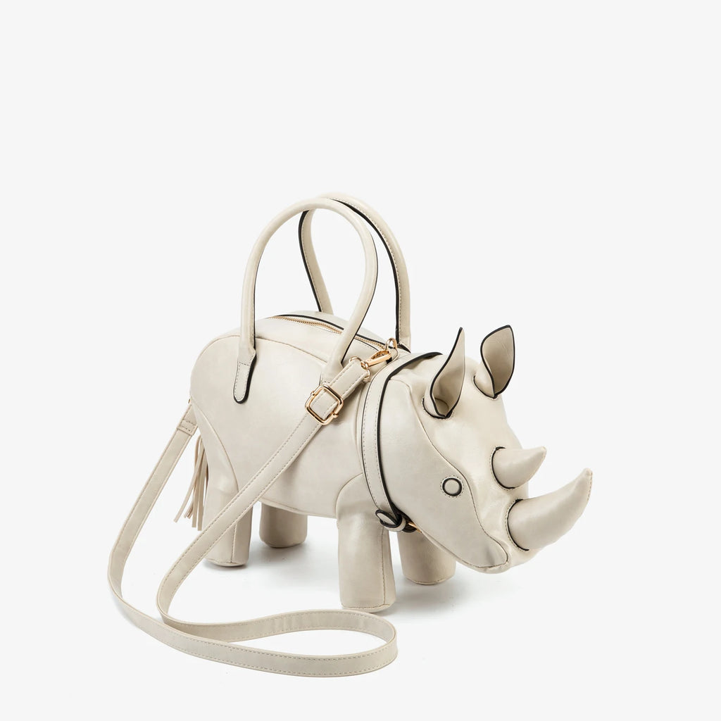 Women's Rhino-Shaped Faux Leather Shoulder Bag – All-Season Novelty Handbag, 5 Colors