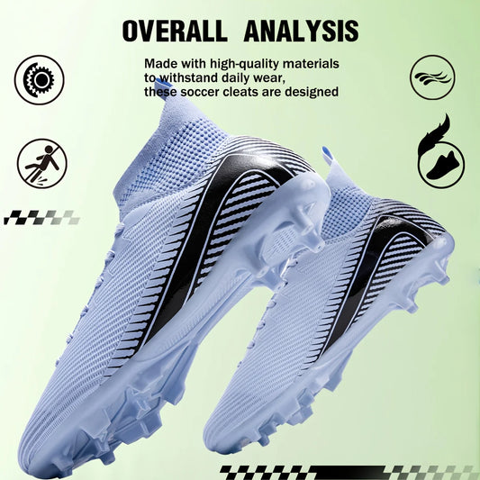 Men Football Boots Non‑Slip High‑quality Soccer Shoes Grass Cleats High‑top Futsal Sneakers Match Indoor Hot‑selling Outdoor