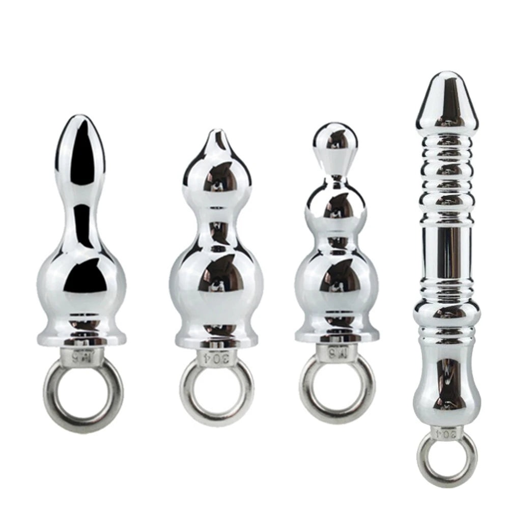 MwOiiOwM Metal Anal Beads Butt Stimulation Prostate Massager Stainless Steel Anus Plug Erotic Sex Toy for Women Men