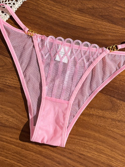 Women's Embroidered V-Neck Bra & Panty Set