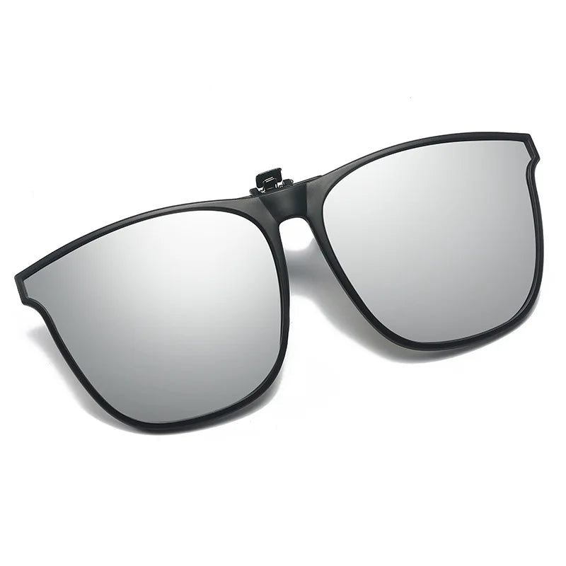 Polarized Clip On Sunglasses Men Car Driver Goggles UV400 Sun Glasses Anti Glare Vintage Square Glasses