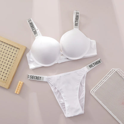 Women's Push-Up Bra & Thong Set