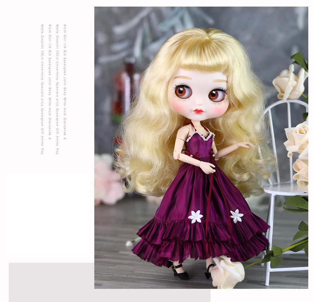 ICY DBS Blyth doll toy Simple Evening Dress Elegant Skirt Anime Costume