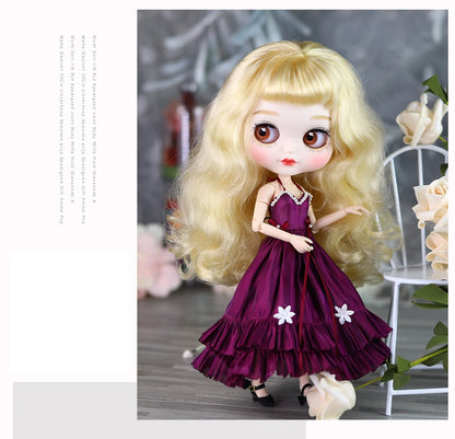ICY DBS Blyth doll toy Simple Evening Dress Elegant Skirt Anime Costume
