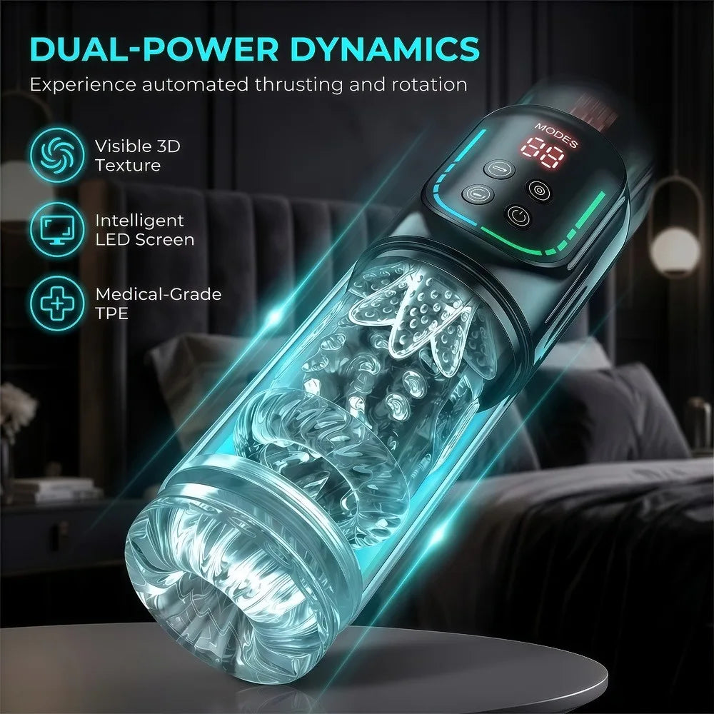 Telescopic Rotation Masturbator Cup Vagina Masturbation Blowjob Adults Sex Toys for Men Male Piston Automatic Mastubator