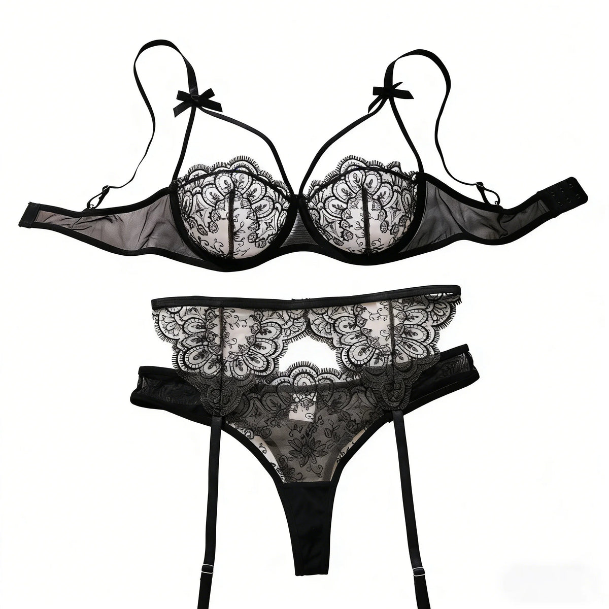 Black Lace Thigh-High Stockings