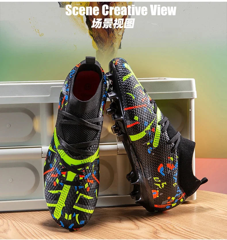 New Men Football Boots Match Sneakers Soccer Shoes Non-Slip Professional Training Shoes Grass Outdoor Sport Ultralight Unisex