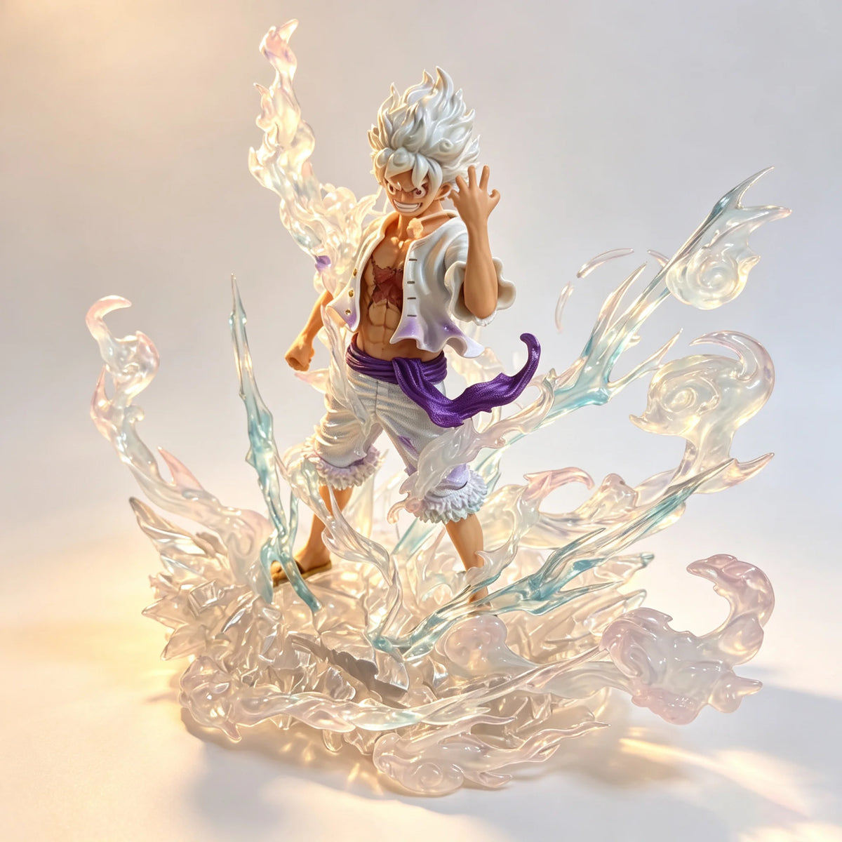 Bandai Official Licensed One Piece Monkey D Luffy Gear 5 Nika Action Figure, Large Scene Anime Figurine Home Decor Collectible