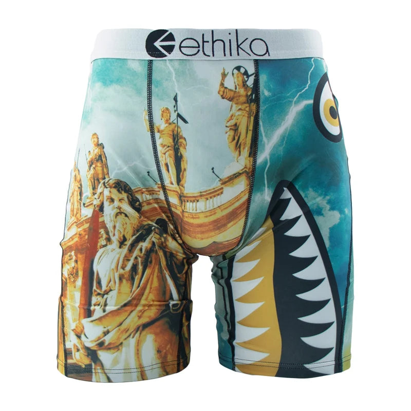 ETHIKA Men Underwear Boxers 1Pcs Breathable Mesh Crotch Man Swimming Underpants Plus Size L-3XL Mens Panties Men's Boxers Briefs