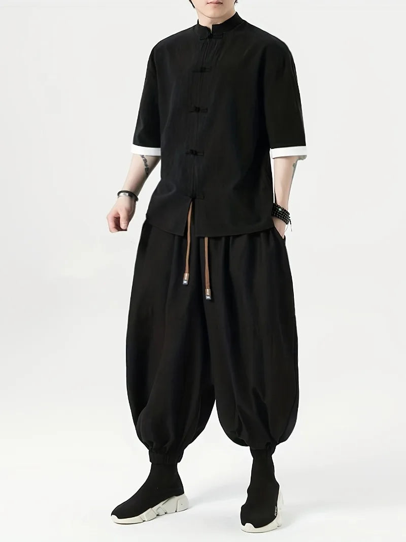FGKKS Brand New Men Pants Fashion Korean Style Harem Loose Style Cotton Pants Male Outdoor Spring Man Solid Trousers