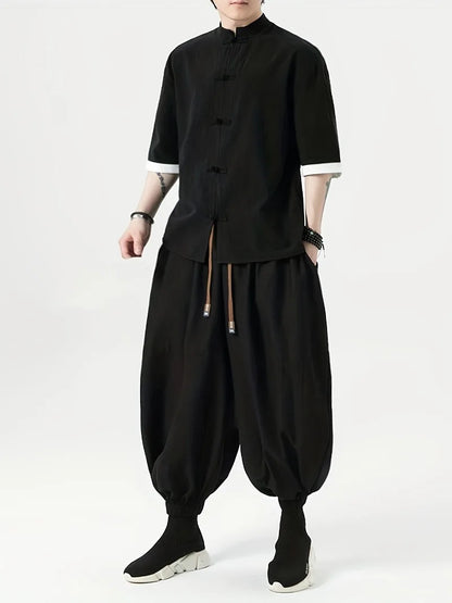 FGKKS Brand New Men Pants Fashion Korean Style Harem Loose Style Cotton Pants Male Outdoor Spring Man Solid Trousers