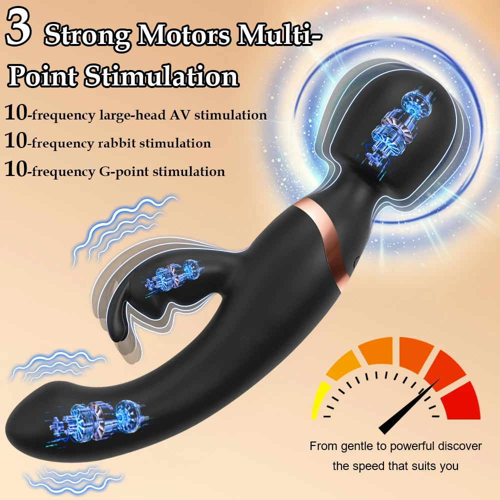 Powerful  Rabbit Vibrator for Women Clitoris Stimulate Massage Plug G Spot Vagina Female Masturbator Sex Toys for Adult 18