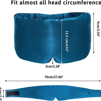 Silk Sleep Mask Soft Pressureless Sleeping Mask Silk Adjustable Wide Velcro Ear Cover & Nap Soft Padded Sleep Mask
