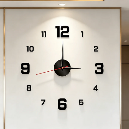 Glow-In-The-Dark DIY Wall Clock Creative Design Mirror Surface Wall Decor Sticker Clock, Minimalist Decorative Clock, Silent Wall Sticker Clock, Living Room Bedroom Wall Sticker Creative Clock (Glow-In-The-Dark Model Only Glo