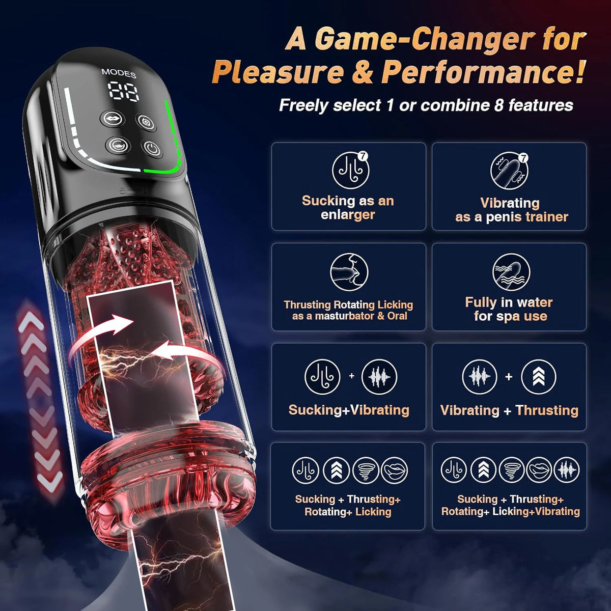 Automatic Sucking Licking Masturbator Cup Vagina Masturbation Blowjob Pocket Pussy Penis Pump Enlargers Sex Toys for Adult Men