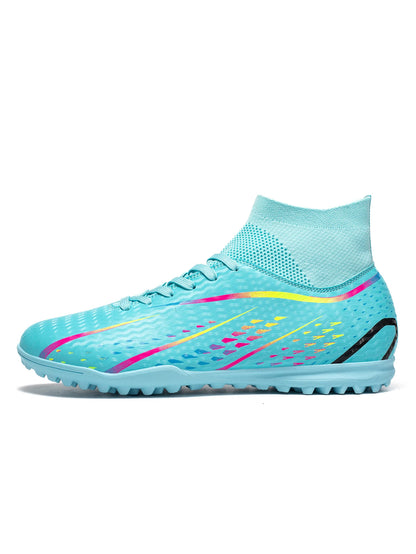 Professional Training TF Soccer Shoes for Men Women Kids PU+Fabric Breathable Wear-Resistant Rubber Sole
