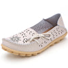 Women's Leather Ballet Flats — Hollow Slip-On Ballerina Shoes