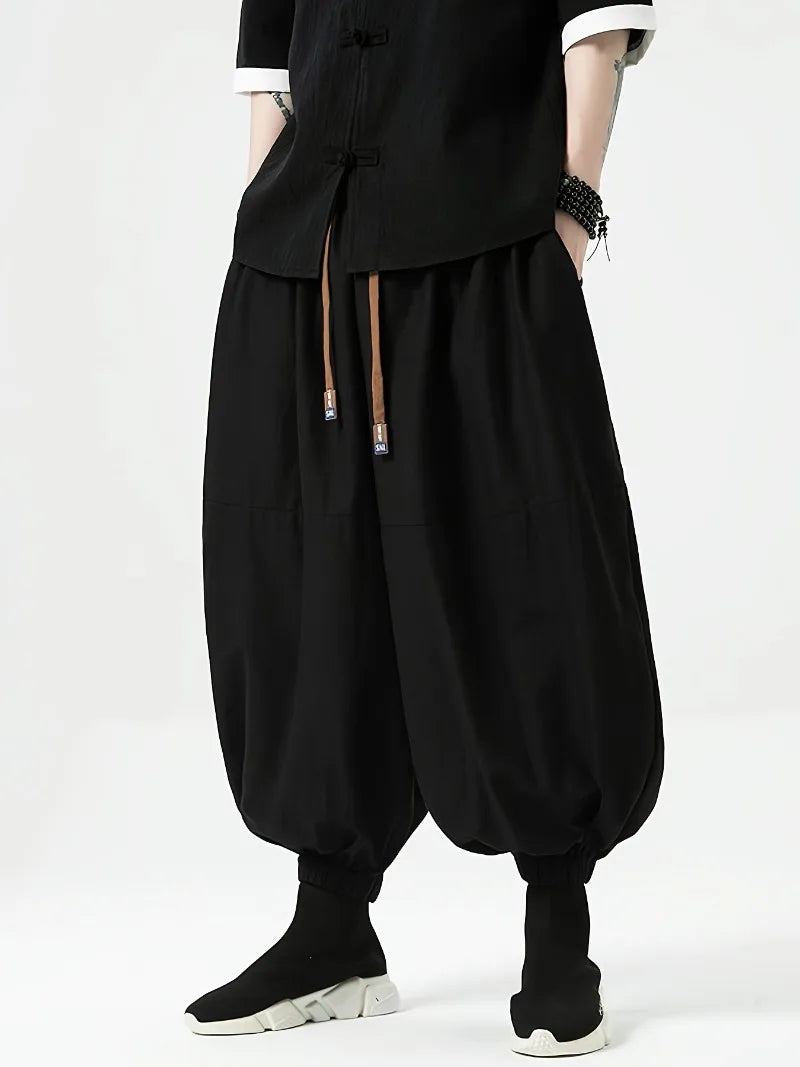FGKKS Brand New Men Pants Fashion Korean Style Harem Loose Style Cotton Pants Male Outdoor Spring Man Solid Trousers