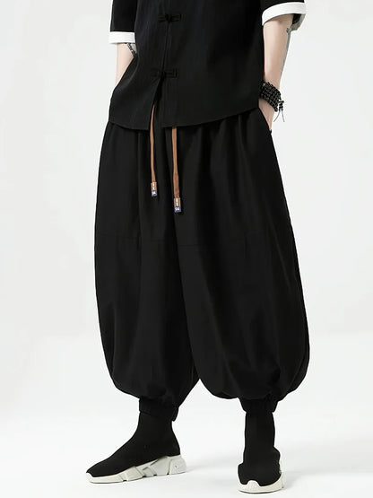 FGKKS Brand New Men Pants Fashion Korean Style Harem Loose Style Cotton Pants Male Outdoor Spring Man Solid Trousers