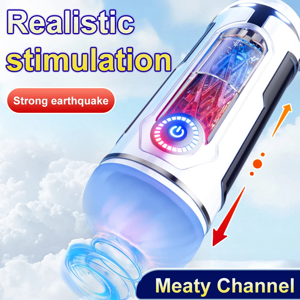 Vacuum Male Electric Masturbator Cup  Penis Machine Silicone Real Vaginal Multiple Modes Strong Vibration Adult Toys for Men
