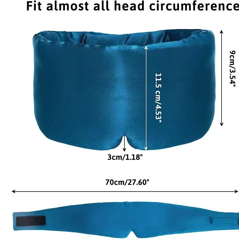 Silk Sleep Mask Soft Pressureless Sleeping Mask 100% Mulberry Silk for Eye Skin Anti Wrinkles Adjustable Wide Velcro Ear Cover