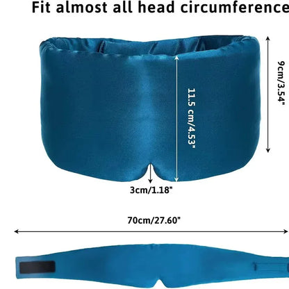 Silk Sleep Mask Soft Pressureless Sleeping Mask 100% Mulberry Silk for Eye Skin Anti Wrinkles Adjustable Wide Velcro Ear Cover