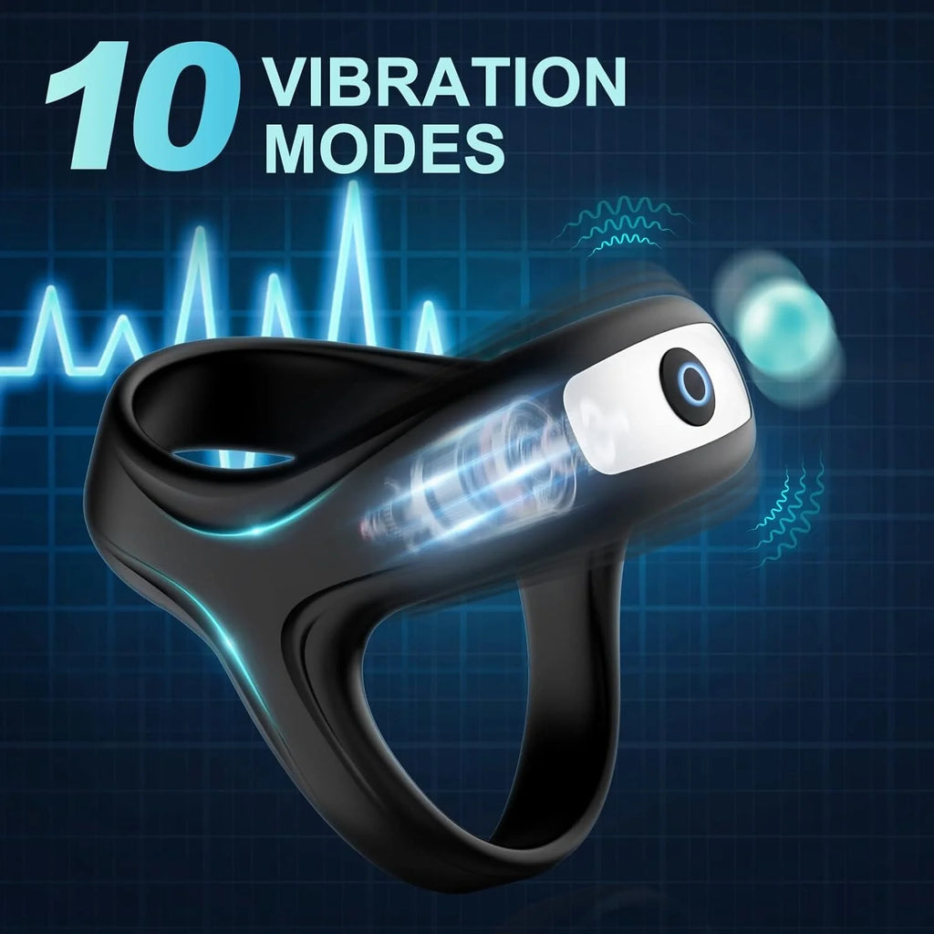 Vibrating Cock Ring Sex Toys for Men - Penis Ring Vibrator, Adult Male Sex Toy for Longer Harder Stronger Couples Adult Sex Toys