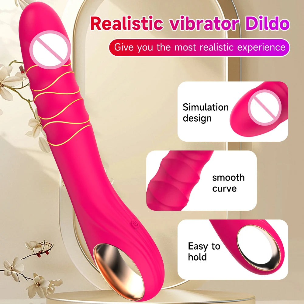 Dildo Retractable Vibrator For Women 10 Modes Soft Silicone G Spot Clitoral Anal Stimulation Massager Masturbation Sex Toys