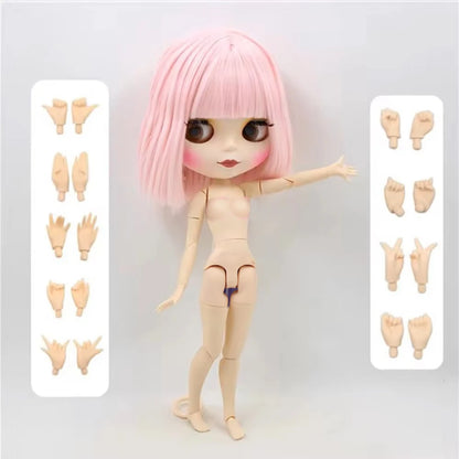 ICY DBS Blyth Doll short pink hair matte face joint body white skin long hair 1/6 bjd anime toy