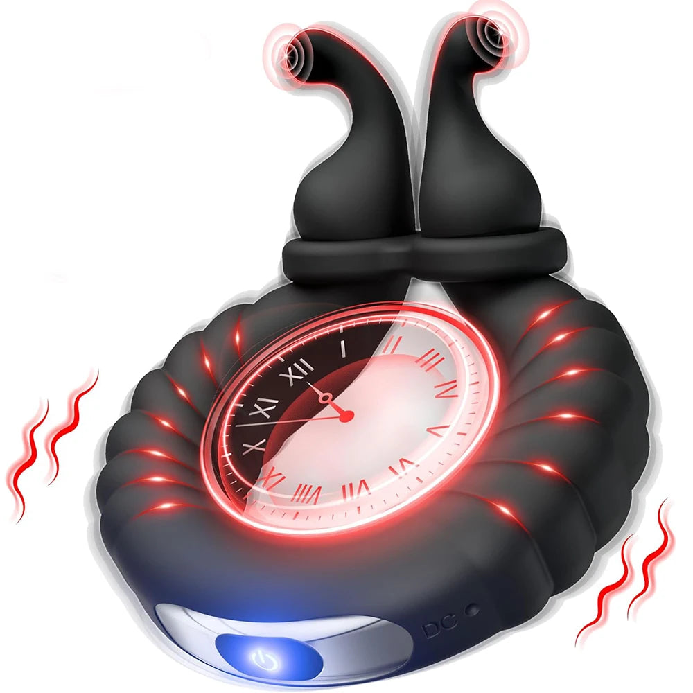 Vibrating Cock Ring Adult Sex Toys for Men, 10 Vibrating Modes Penis Ring Vibrator with Clitoral Stimulator, Male Couple Sex Toy