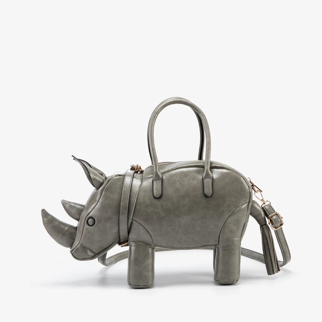 Women's Rhino-Shaped Faux Leather Shoulder Bag – All-Season Novelty Handbag, 5 Colors