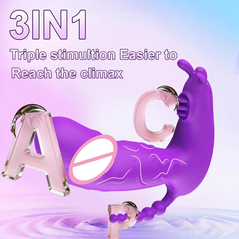 3 in 1 Wearable Dildo Vibrator  App Control Clitoris Stimulator Massager  Anal Plug Sex Machine  for Women Couples Adults 18