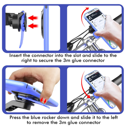 Motorcycle Phone Mount, Anti-Shake Bike Cell Phone Holder with Vibration Dampener, Quick Release Attach/Detach