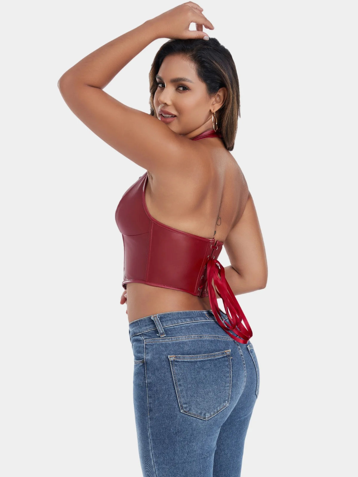 Women's PU Leather Corset-Style Vest Top