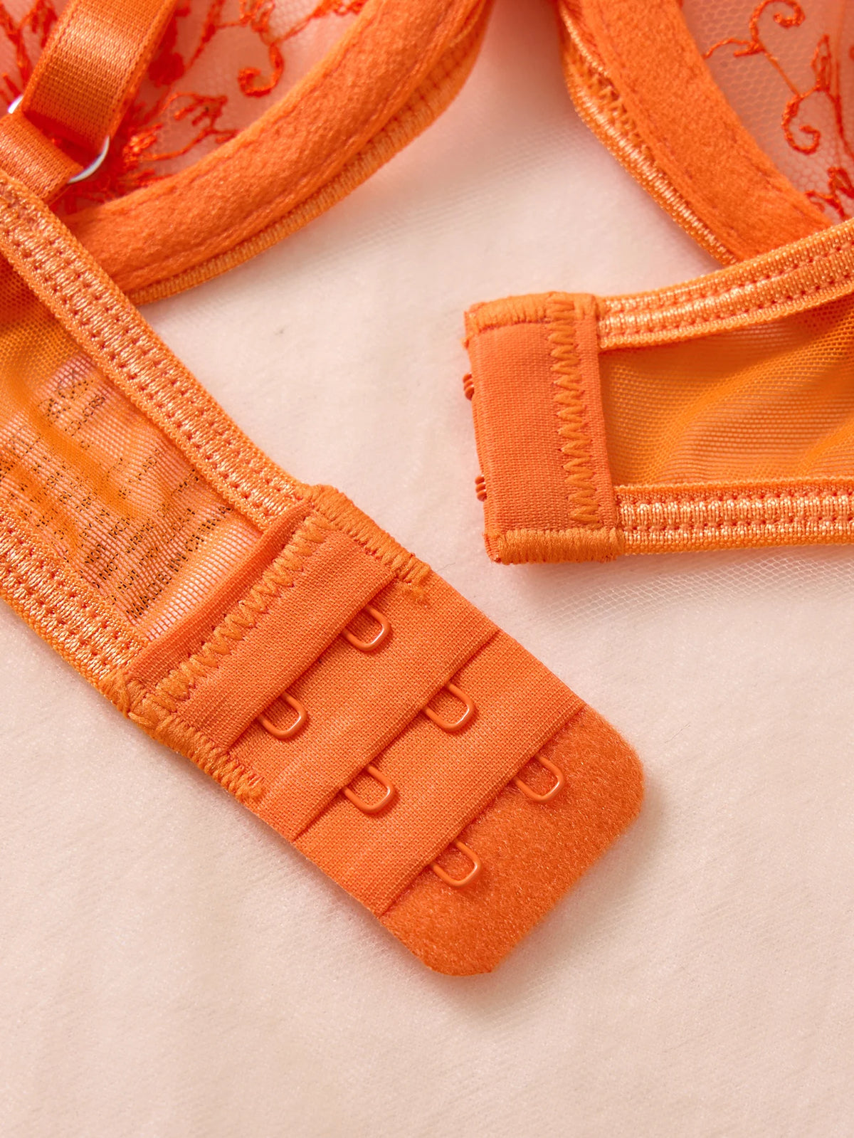 Orange Lace Push-Up Bra & Panty Set