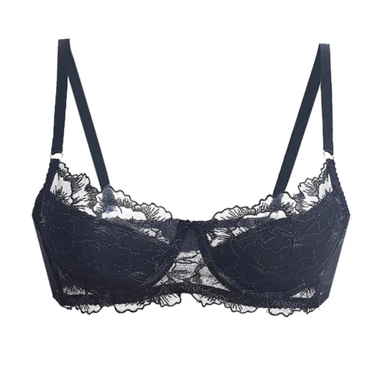 Women's Embroidered Lace Push-Up Bra Set