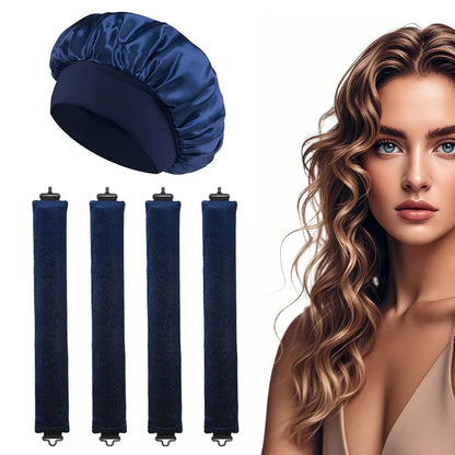 5pcs Heatless Curling Iron Headband With Sleep Cap Soft Curling Iron Sleeping Curler Styling Tool