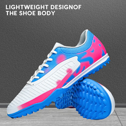 High Grip Unisex Soccer Trainers PU Woven Upper Rubber TF Studs Anti-Slip Breathable Men Outdoor Cleats