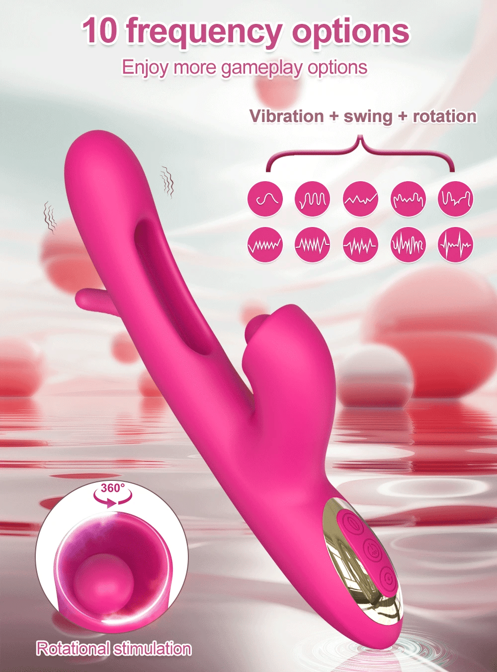 Flapping Tapping Vibrator for Women 360° Rotating Nipple Clitoris Stimulator G Spot Massager Adults Goods Sex Toys for Female