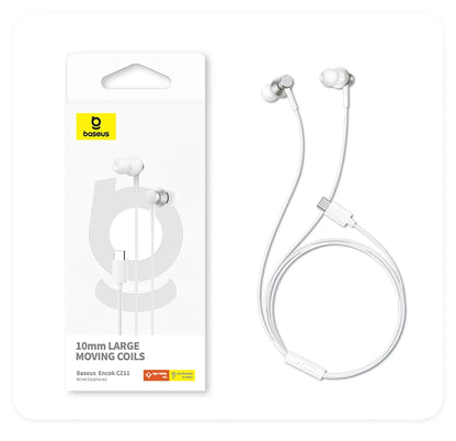 Baseus Encok CZ11/HZ11 Wired Earphones Type-C/3.5mm Jack Wired Headphones With Mic 120°Angle For Laptop Computer Tablet Phone
