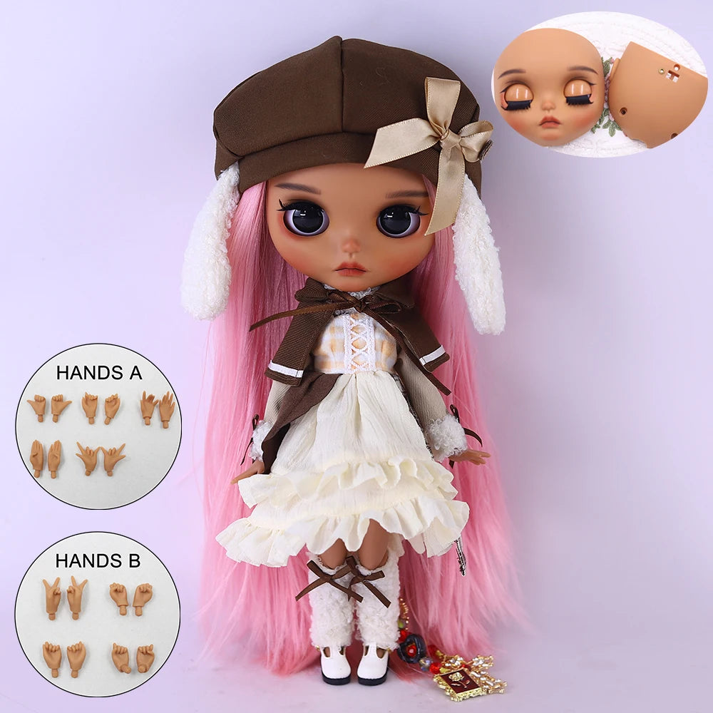 ICY DBS Blyth 1/6 Doll Set tan Skin Long Eyelashes Sleepy Eyes BJD Doll Set SD