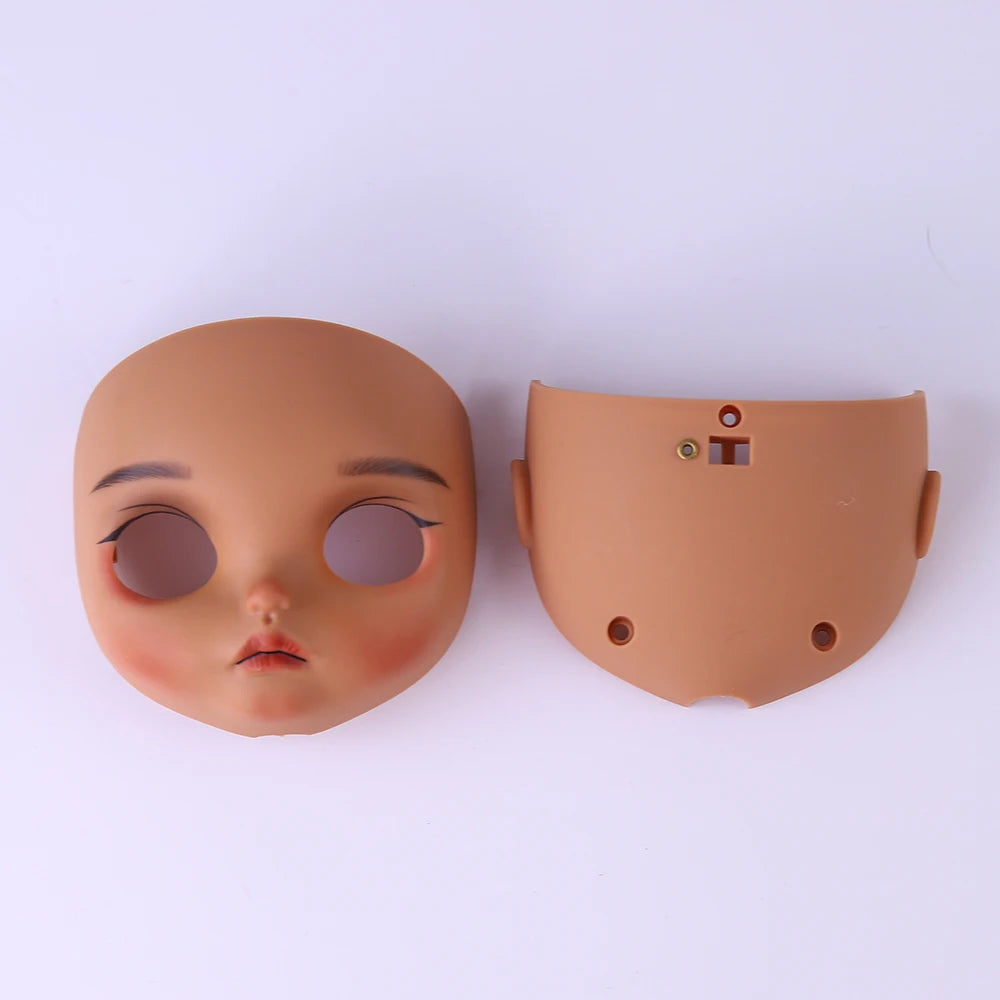 Blyth1/6 doll Hand-painted shell DIY makeup lip carving eyebrows handmade Ears