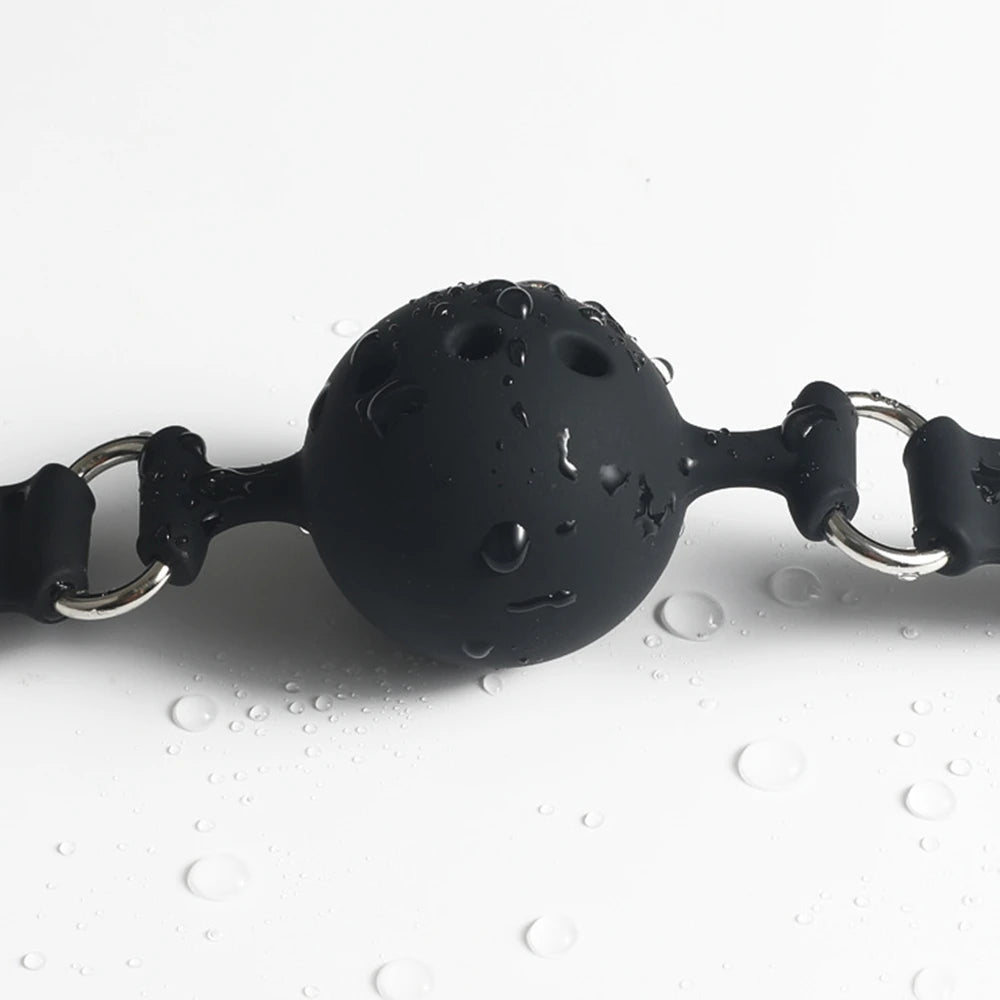 All Silicone Mouth Gag Breathable Ball Gag Adjustable Belt Mouth Sex Toys For Adult SM Games Sexyshop Erotic Accessories 18+
